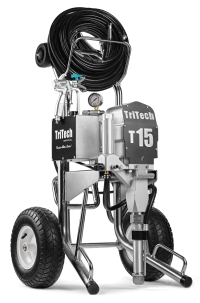afbeelding TriTech T15 airless verfspuit Hi Cart compleet spuitklaar